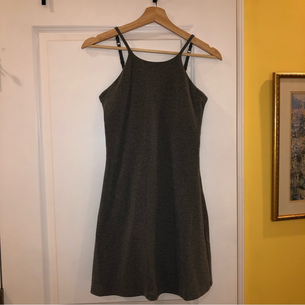 Girlfriend Collective gray dress with built-in shorts and bra